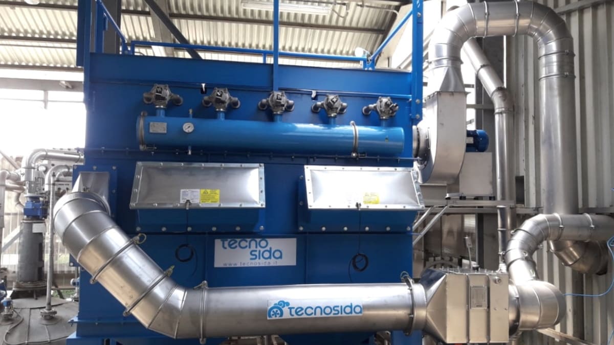 Filtro a maniche ATEX Dustdown per polveri combustibili emesse in contesti industriali